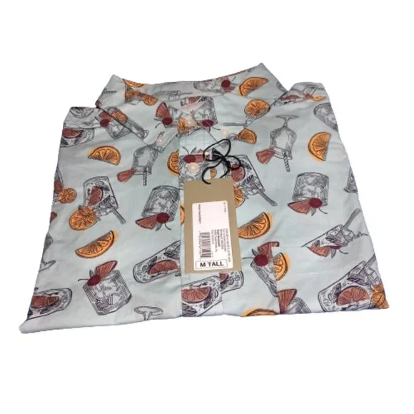 Mens Big&Tall Printed Short Sleeve Button Down Shirt Goodfellow & Co Size M Tall - Picture 2 of 4